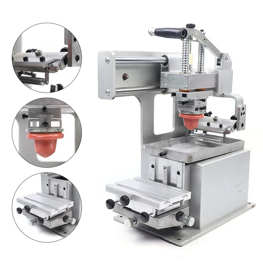 Single Color Manual Pad Printer Machine - Adjustable 80x120mm Printing Area for DIY Transfer of Words, Numbers & Logos | Perfect for Custom Printing on Mugs, Phone Cases, Pens & Promotional Items