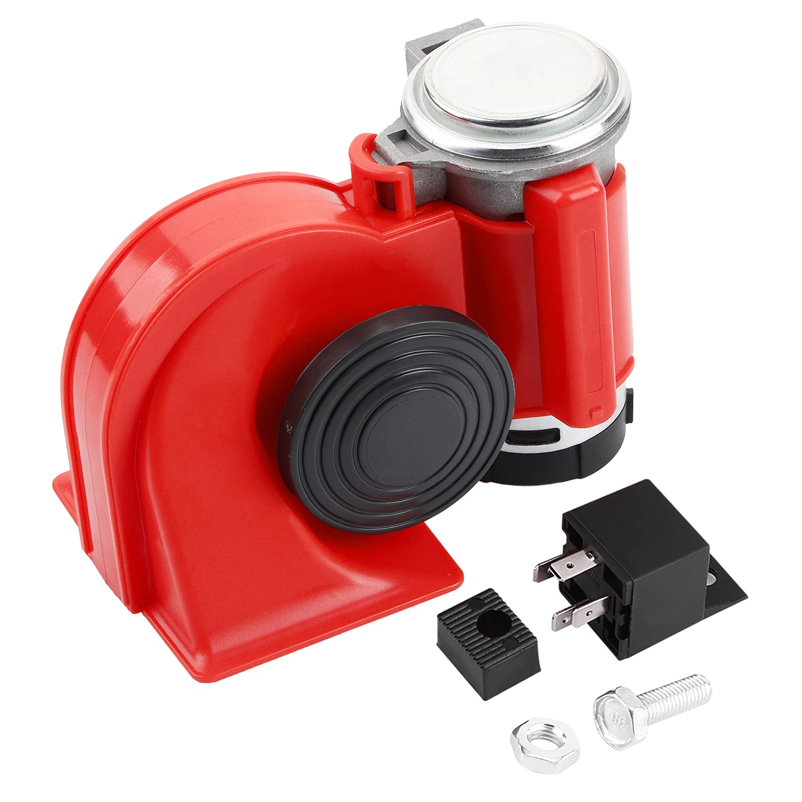 Weojeviy 12V Universal Dual Tone Super Loud Electric Air Horn - Snail Style for Car, Truck, Motorcycle, Boat | Emergency Warning & Safety Alarm System