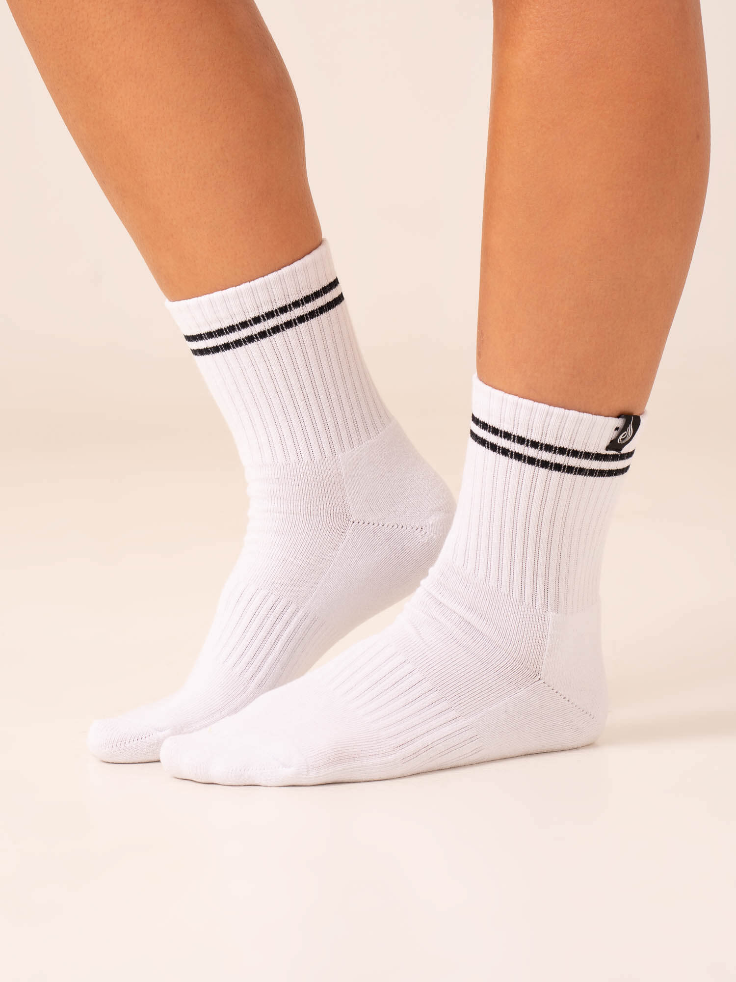 Stripe Crew Socks for Men & Women - Soft Cotton White & Lime Green Ankle Socks - Comfortable Casual Athletic Socks for Running, Gym, Workout & Everyday Wear