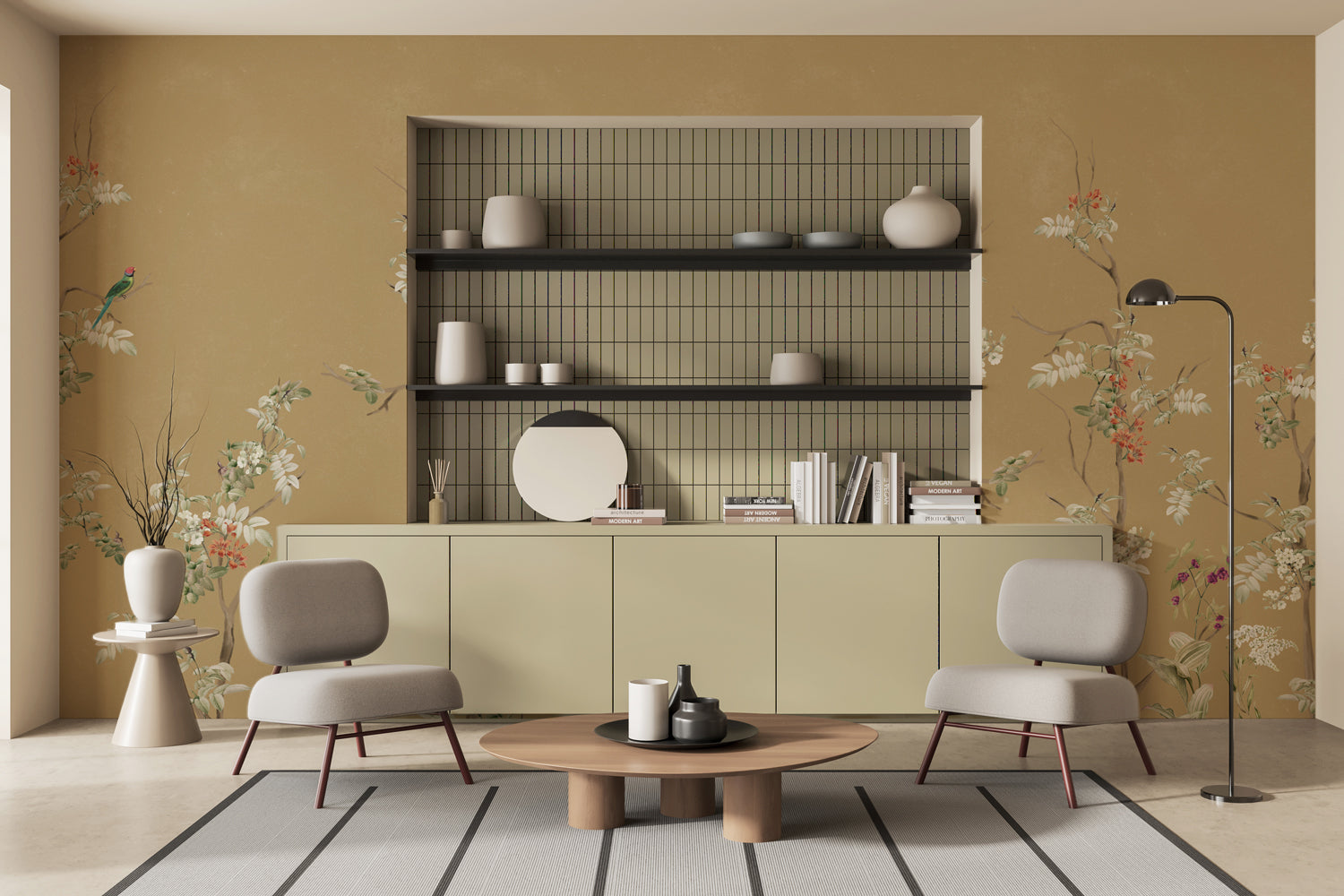 Lush Eden Floral Wallpaper - Elegant Peel and Stick Wallpaper for Bedroom, Living Room & Home Decor