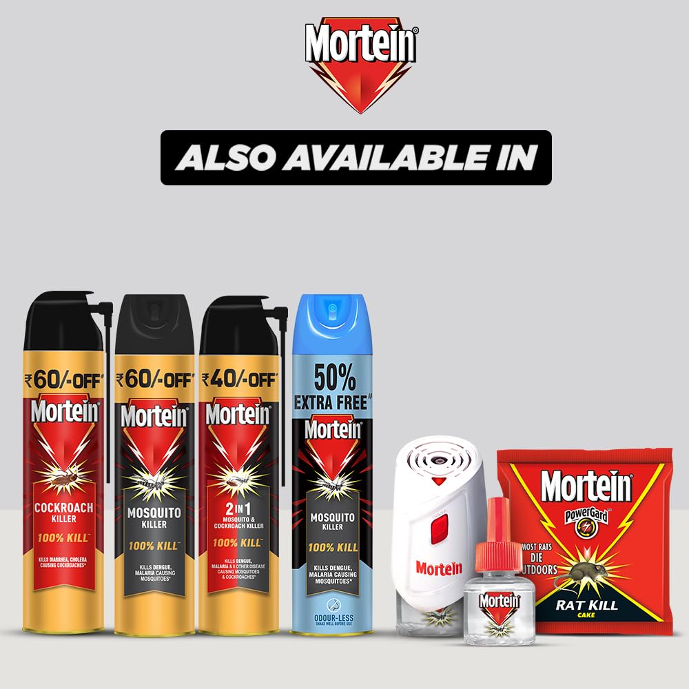 Mortein 200ml 2-in-1 Mosquito & Cockroach Killer Spray - Fast-Acting Insect Killer with Lemon Fragrance | 100% Kill Guarantee | Indoor & Outdoor Pest Control for Home, Kitchen, and Garden Use