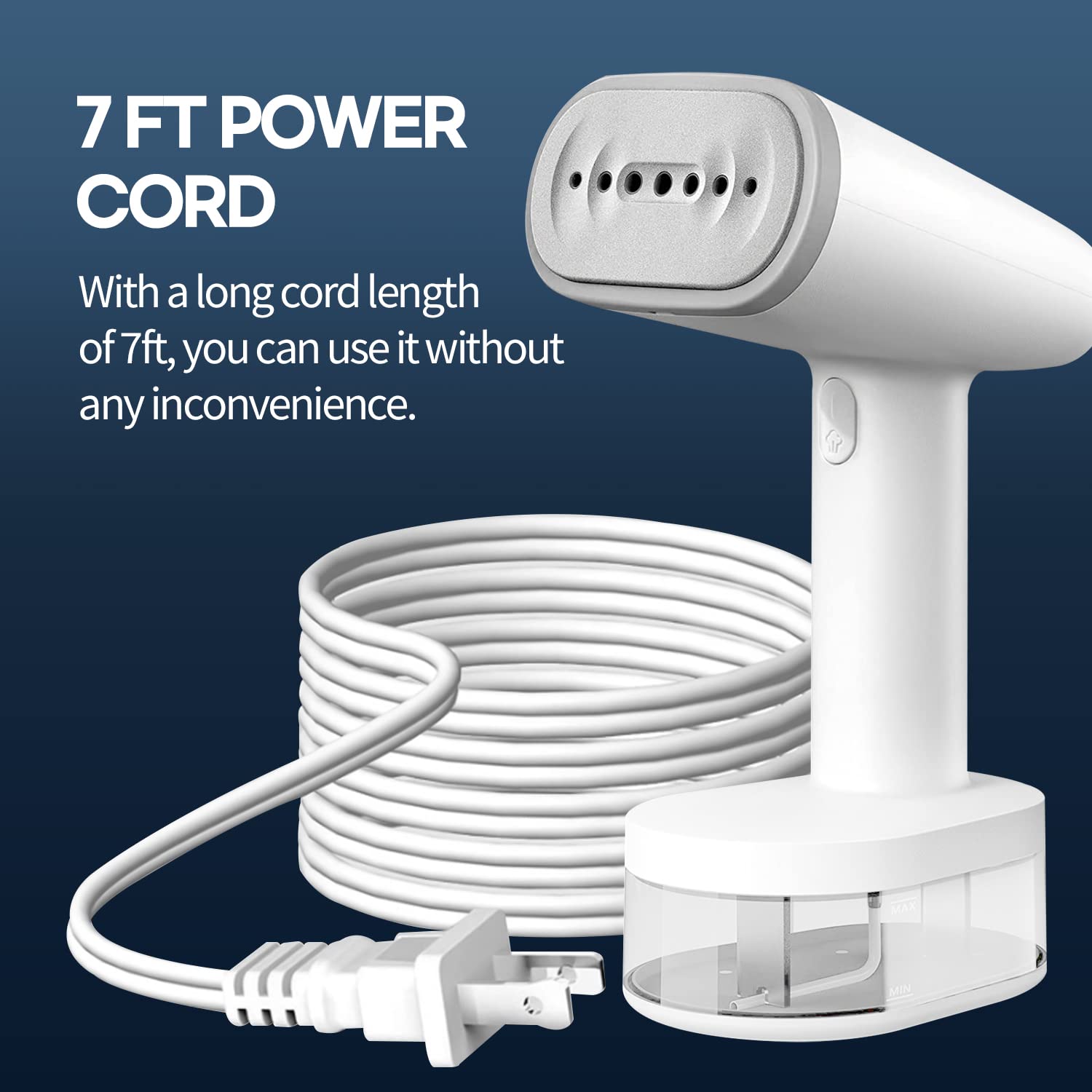 HubiCare 1500W Handheld Clothes Steamer with 250ml Large Water Tank - Portable Fabric Wrinkle Remover for Travel, Home & Office Use - Compact Garment Steamer for Dresses, Suits & Curtains (White, 120V Only)