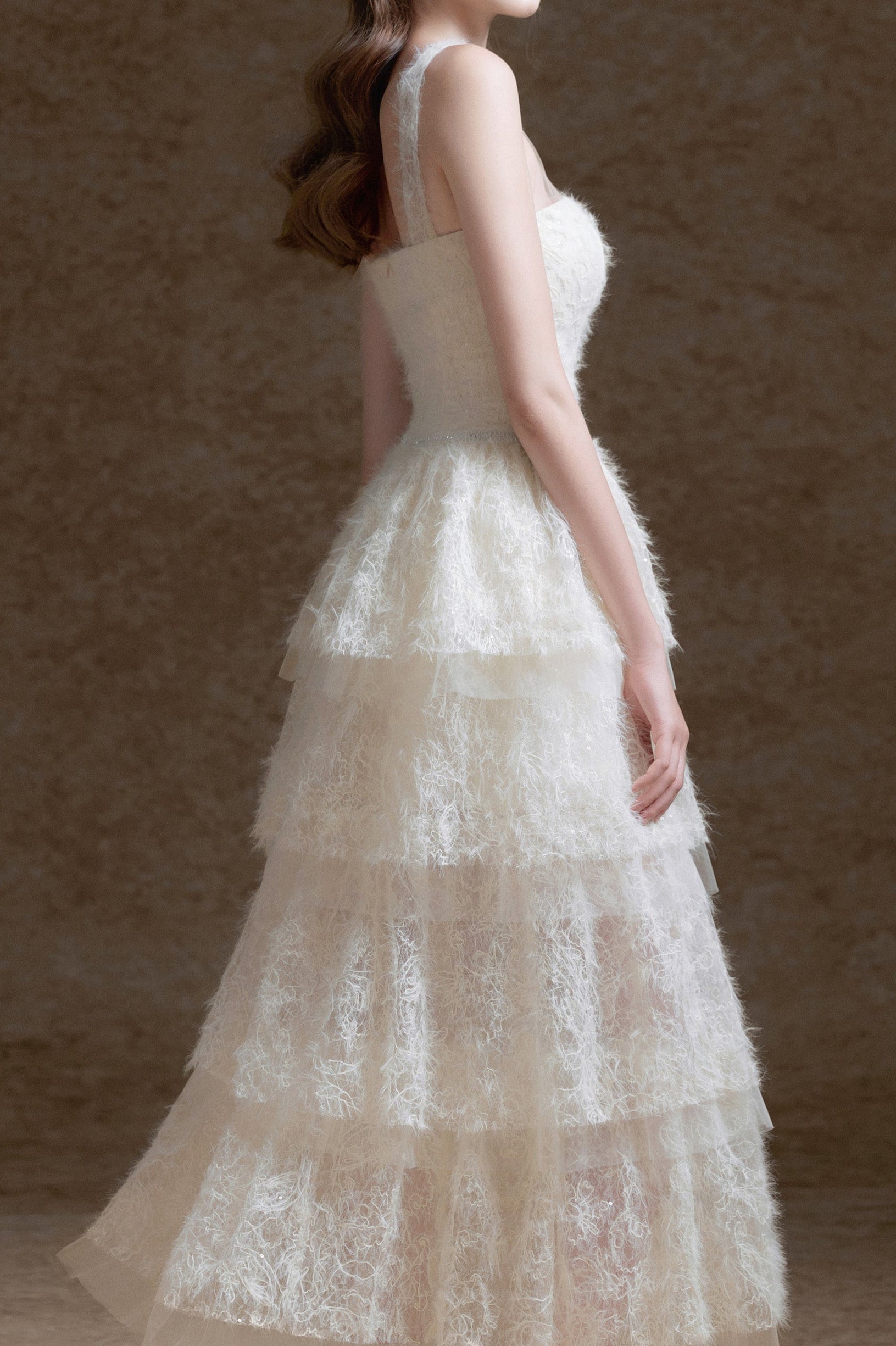 Alison White Mesh Stitching Layer Dress - Elegant Summer Party & Wedding Guest Outfit