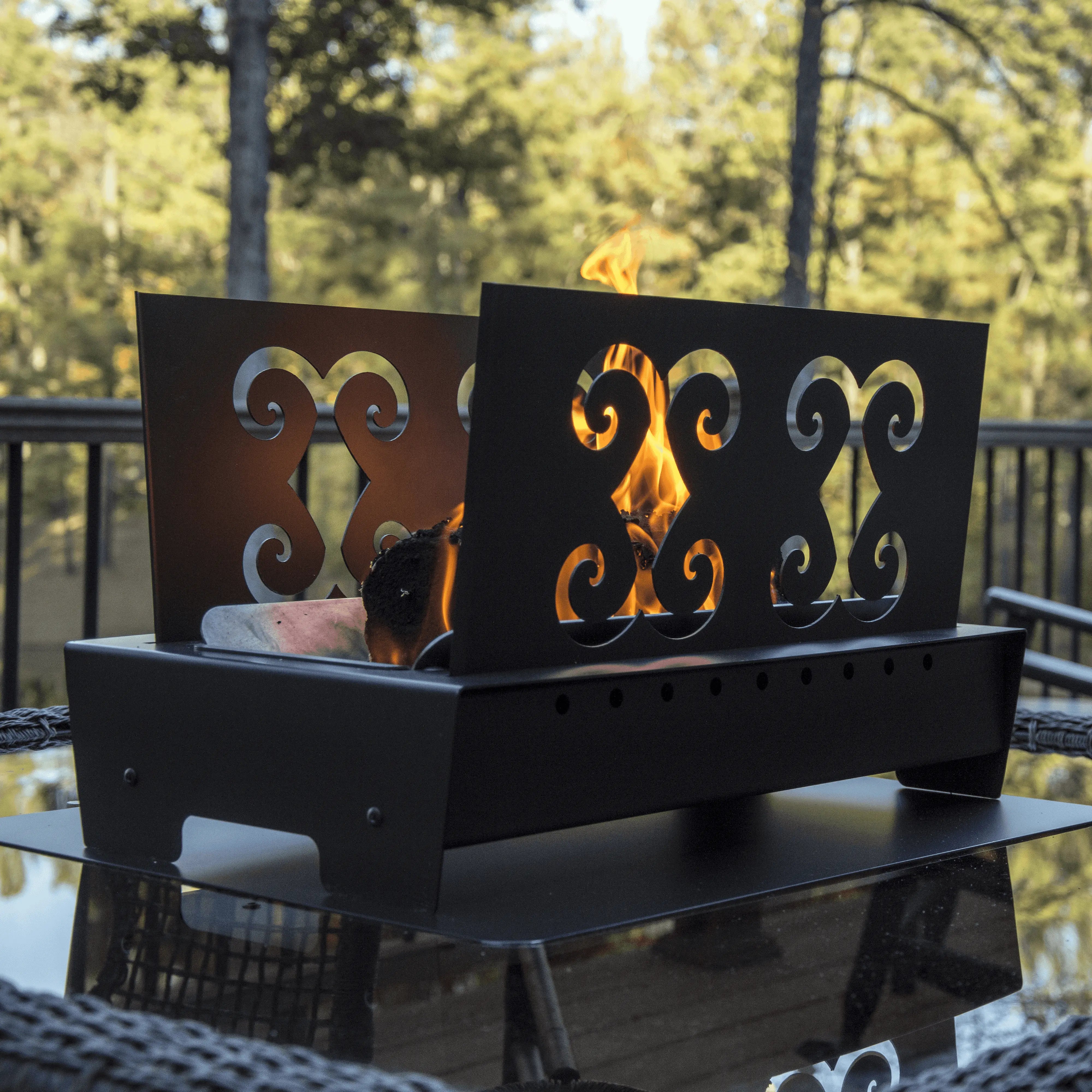 Englander Tranquility Portable Outdoor Fire Pit - Lightweight & Durable Steel Fire Pit for Camping, Backyard, Patio, and Beach Gatherings