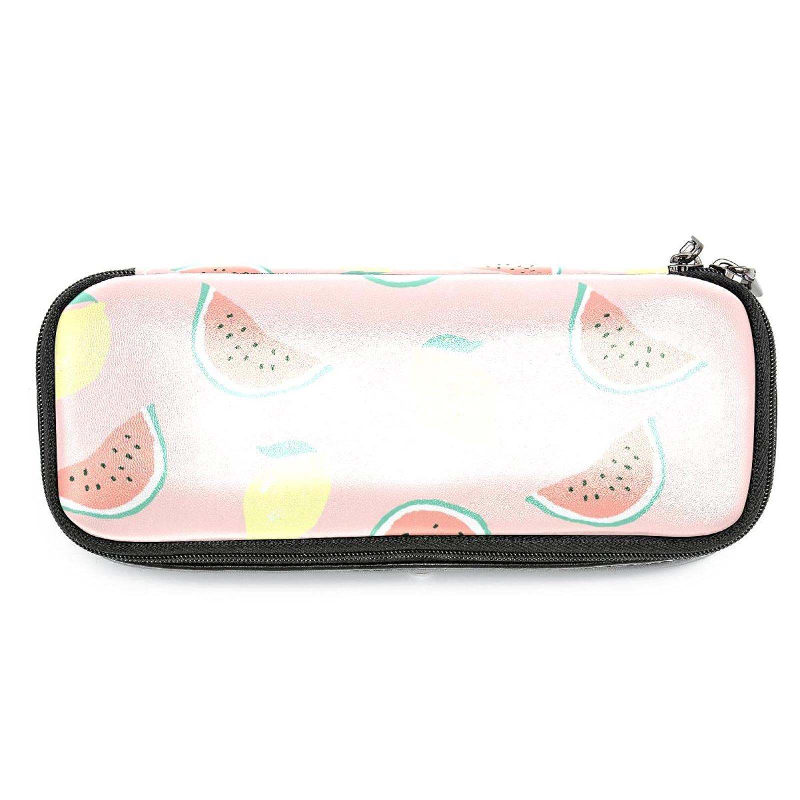 Waterproof Lemon & Watermelon Print Pencil Case - 7.5x3x1.5 Inch School & Office Stationery Organizer - Perfect for Students, Teachers & Professionals