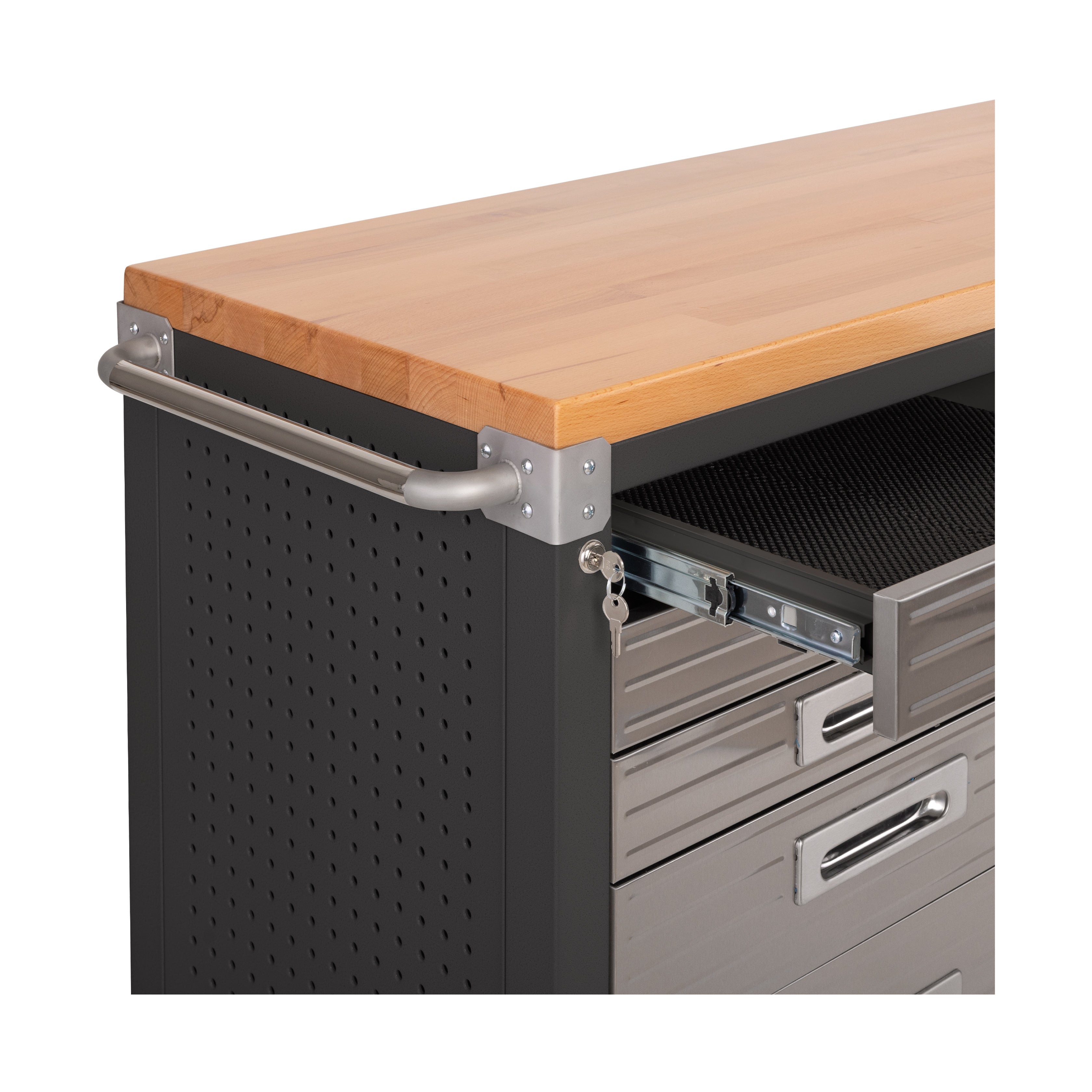 UltraHD® 11-Drawer Rolling Workbench with Locking Wheels - Graphite Steel Garage Workbench for Home Workshop & Professional Auto Repair Shop