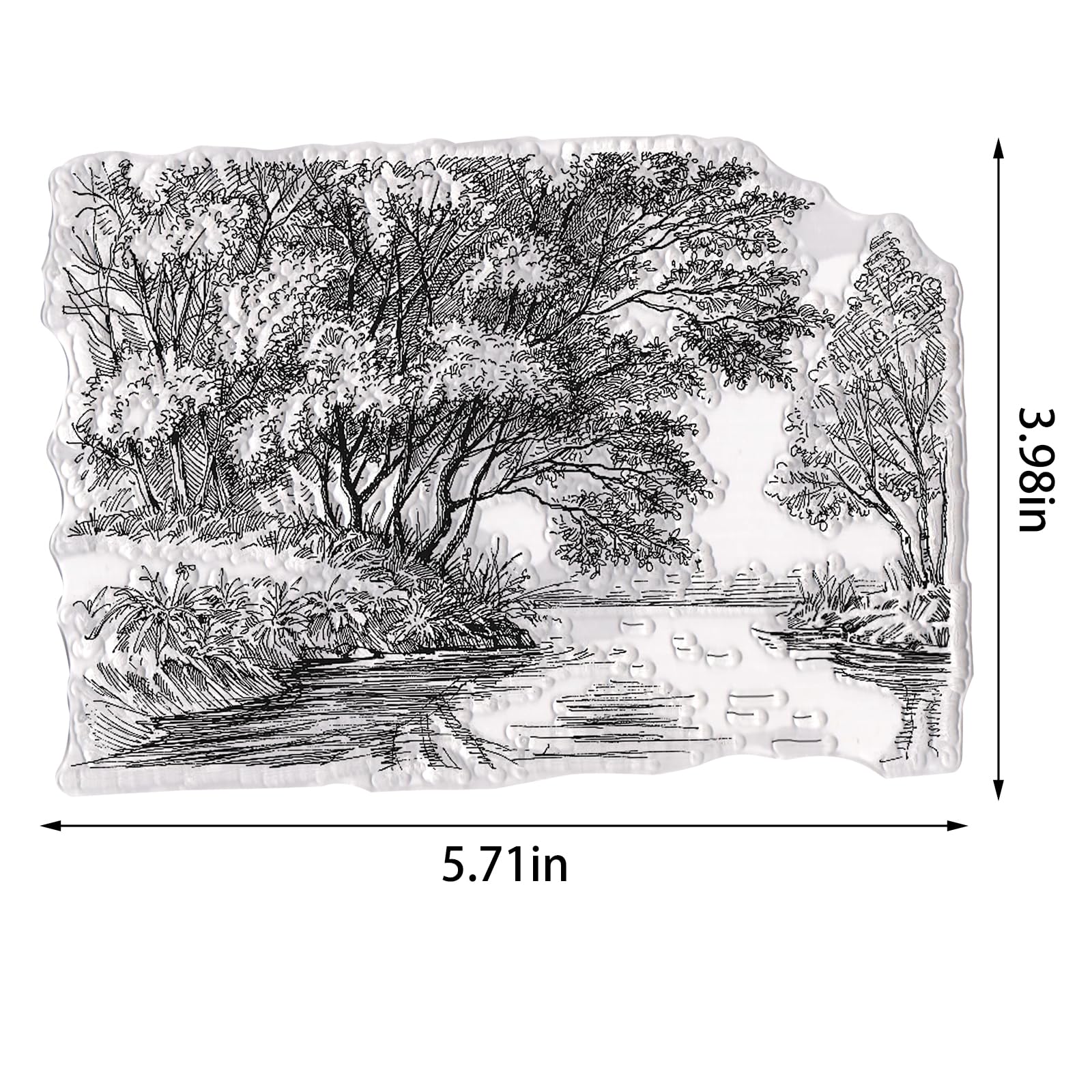 Brook Clear Stamps for Card Making - Rivulet Grove Trees Background Stamps, Creek Rubber Stamps for DIY Scrapbooking, Photo Albums & Paper Crafts | Perfect for Greeting Cards, Journals, and Handmade Decorations