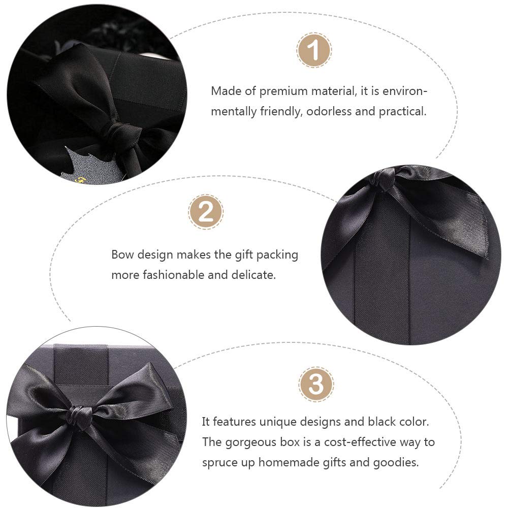 1pc Black Christmas Jewelry Gift Box - Rectangle Paper Packaging Case for Necklaces, Bracelets & Jewelry Trays - Holiday Festival Present Box for Christmas Gifts, Party Favors & Special Occasions