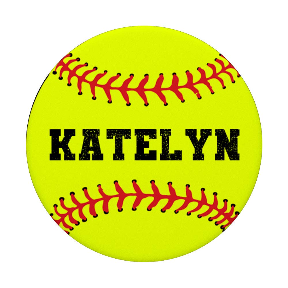 Personalized KATELYN Softball Catcher & Pitcher Name PopSockets Phone Grip Stand - Custom Baseball Gift for Players & Fans - Perfect for Games, Practice & Everyday Use