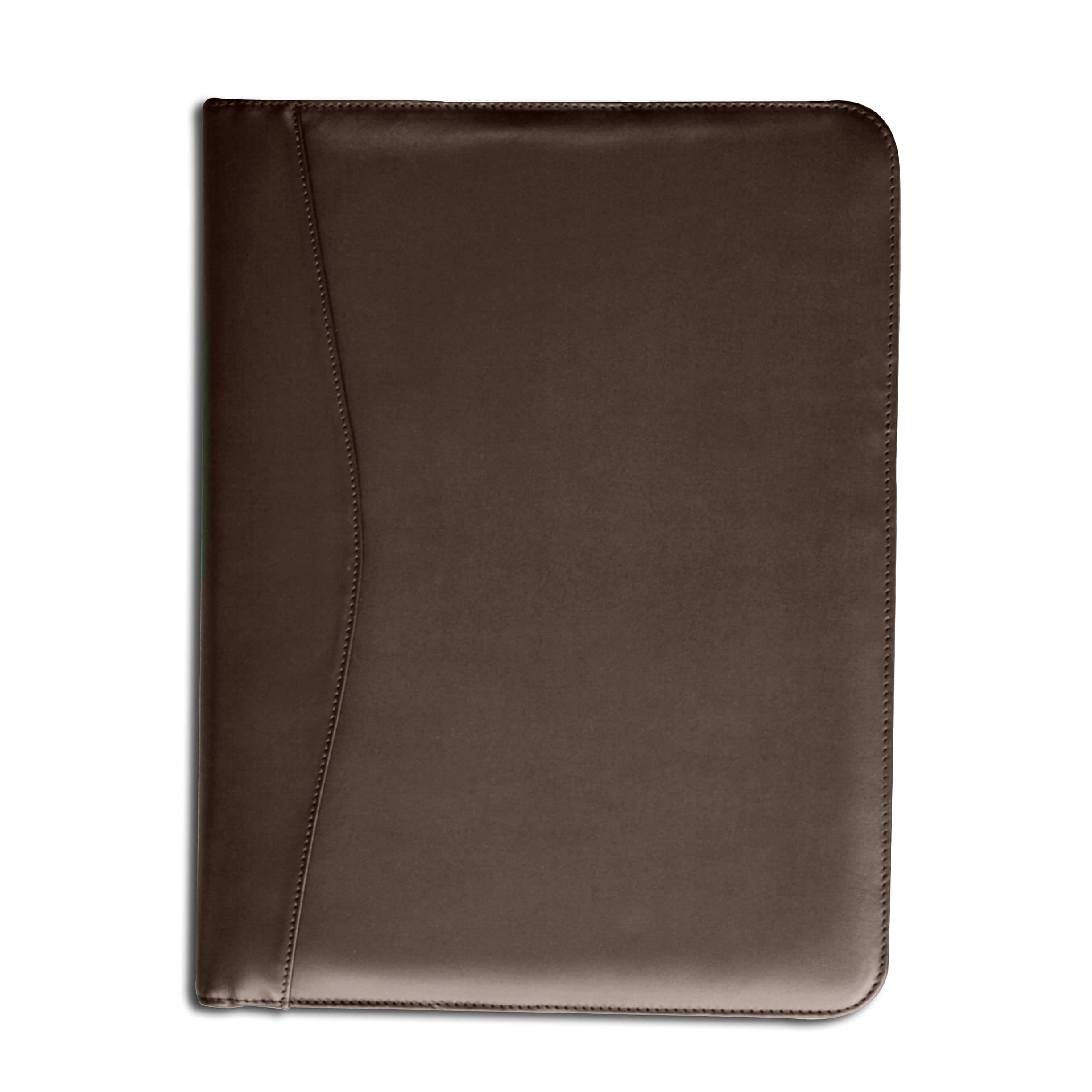 Premium Dacasso Leather Zip-Around Portfolio for Business Professionals - Letter Size Document Organizer with Multiple Pockets, Chocolate Brown (E3402) - Perfect for Office Meetings, Job Interviews & Executive Presentations