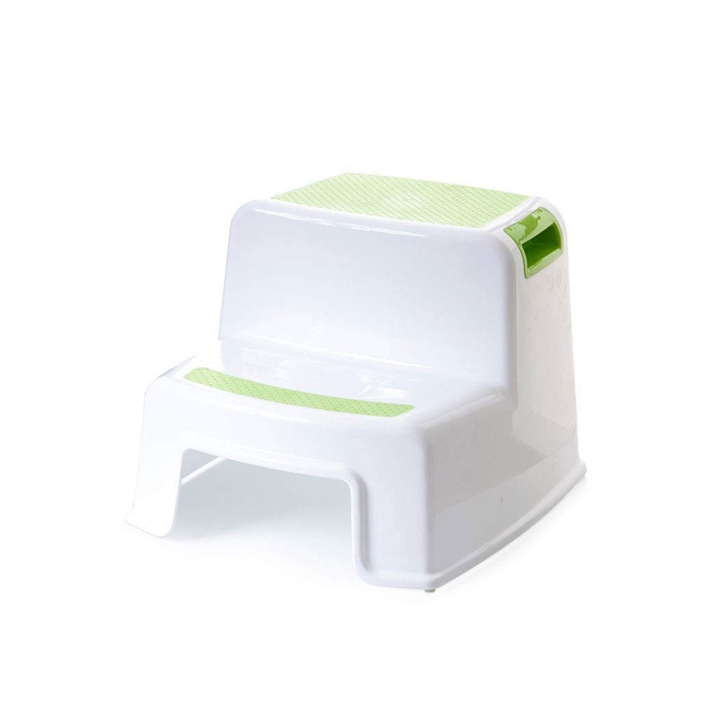 STURDY Plastic Step Stool Ladder for Adults - Heavy Duty Folding Step Stool for Kitchen, Closet & Home Use - Non-Slip Green Mini Ladder for Safe Reaching & Organizing