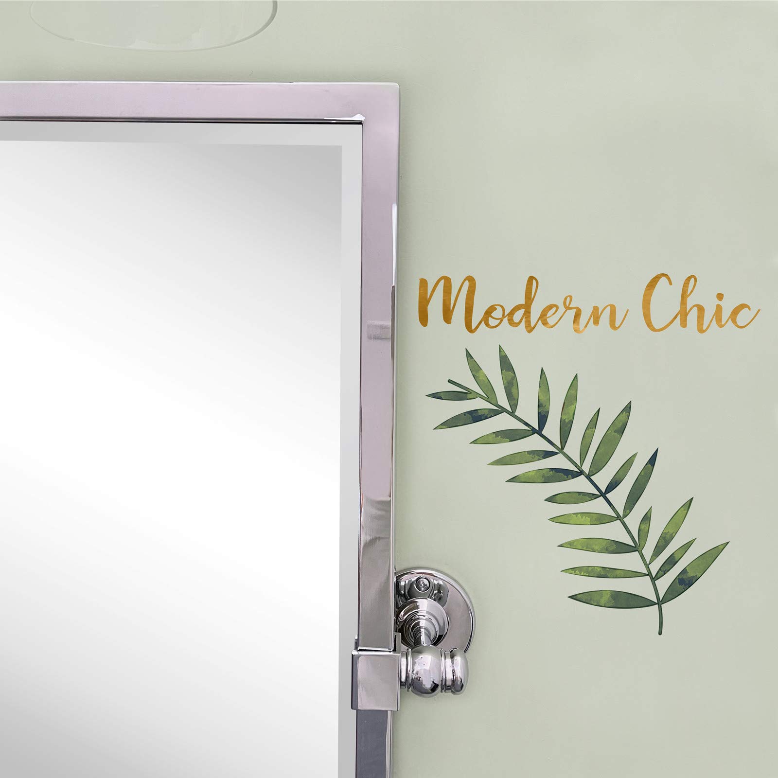 23x24 Inch Polished Silver Stainless Steel Framed Pivot Rectangle Bathroom Mirror - Beveled Edge, Wall Mounted Tilting Vanity Mirror for Modern Bathroom Decor & Makeup Application