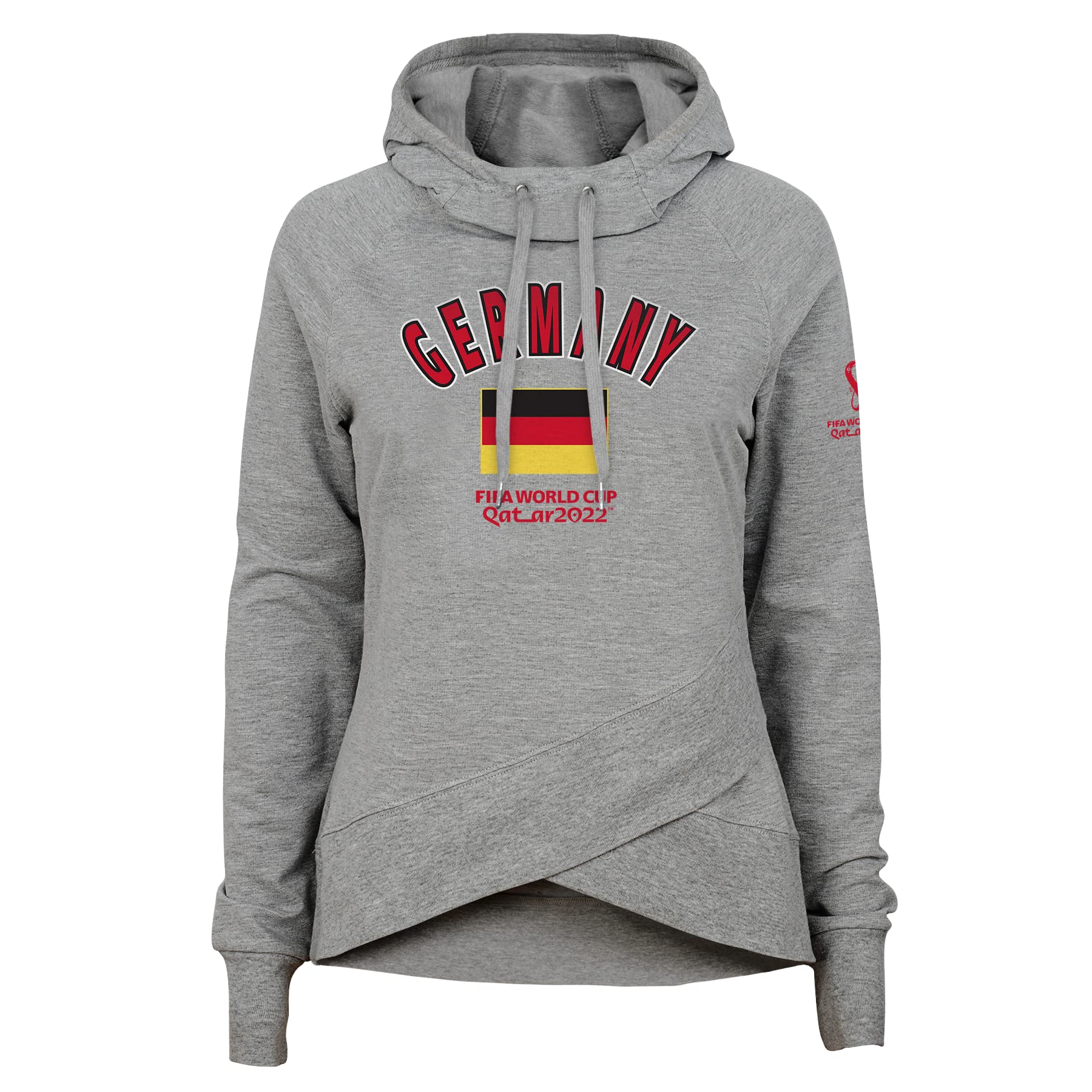 Outerstuff Women's FIFA World Cup Flag Funnel Neck Hoodie - Official Licensed Soccer Hooded Sweatshirt for Fans, Players & Supporters - Perfect for Game Day, Tailgating & Showing Team Spirit