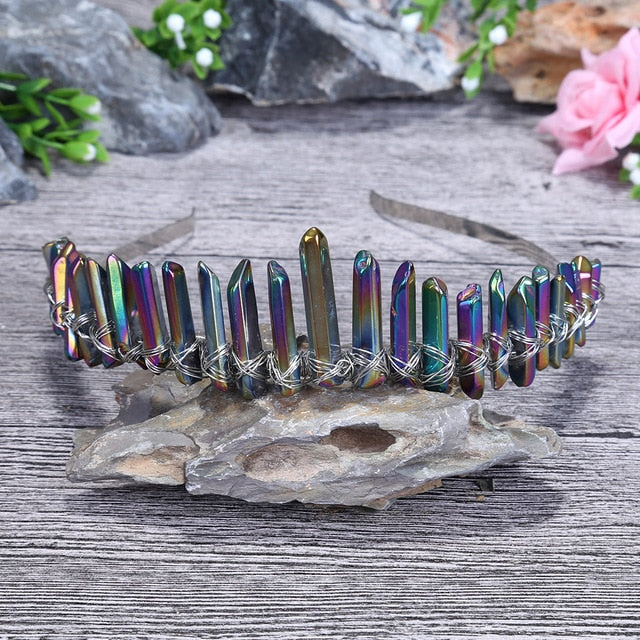 Sparkling Rainbow Mermaid Tiaras for Girls - Elegant Princess Hair Accessories for Birthday Parties, Pageants & Dress Up Play