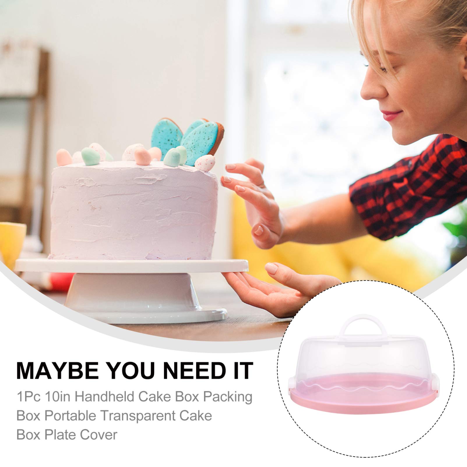 DOITOOL 1pc Portable Cake Storage Box with Lid - Airtight Bakery Container for Cupcakes, Desserts & Pastries - Perfect for Parties, Picnics & Home Baking