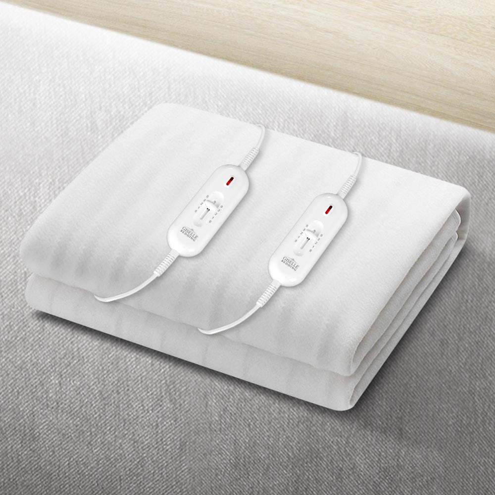 Electric Heated Blanket - Washable Polyester Underlay Pad for Double Bed - Perfect for Cold Nights, Winter Warmth & Cozy Home Comfort