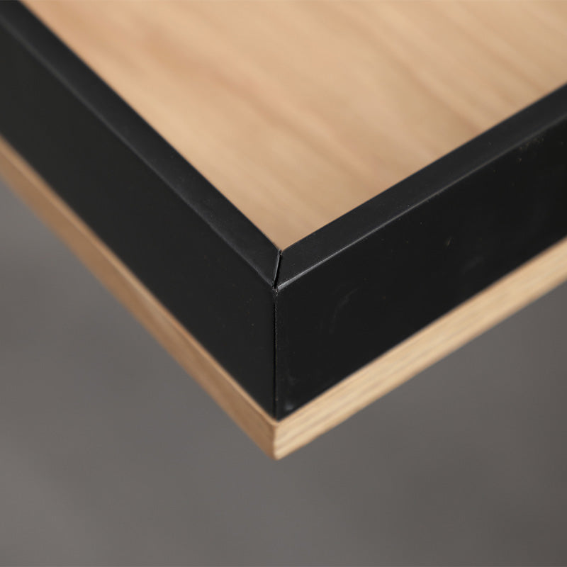 YARA Study Desk 118cm - Black & Natural Wood Writing Table for Home Office, Student Desk with Storage Shelf | Perfect for Small Spaces, Dorm Rooms & Work from Home Setup
