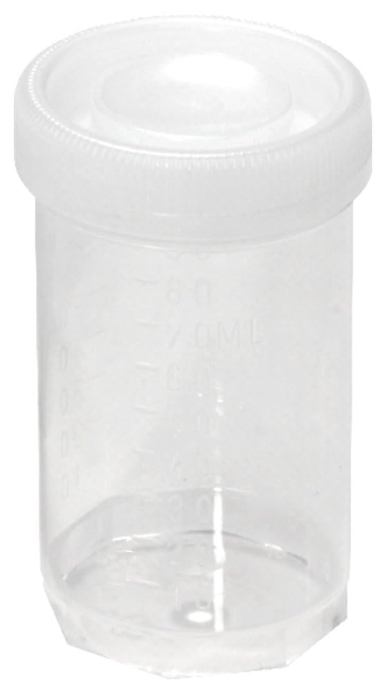Caplugs Evergreen 240-5603-080 SLSC Series Screw-Lid Specimen Containers - 400 Pack, 90mL (3oz) Natural Polypropylene Copolymer (PPC) Non-Sterile Lab Sample Storage & Transport Containers for Medical, Laboratory, and Scientific Use