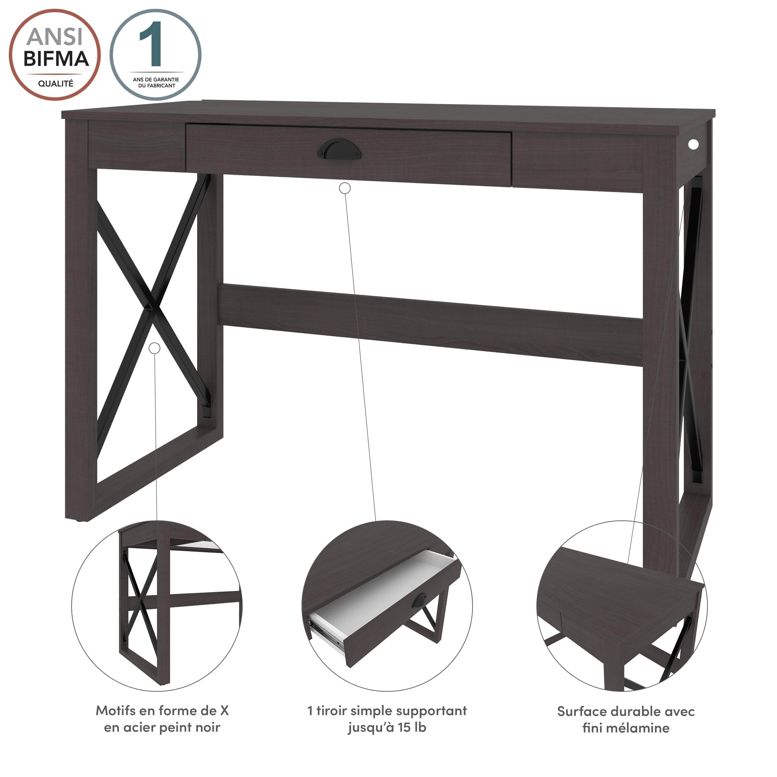 Talita 45W Small Desk - Compact Home Office Desk with USB Ports | 2 Color Options | Perfect for Small Spaces, Dorm Rooms & Home Offices