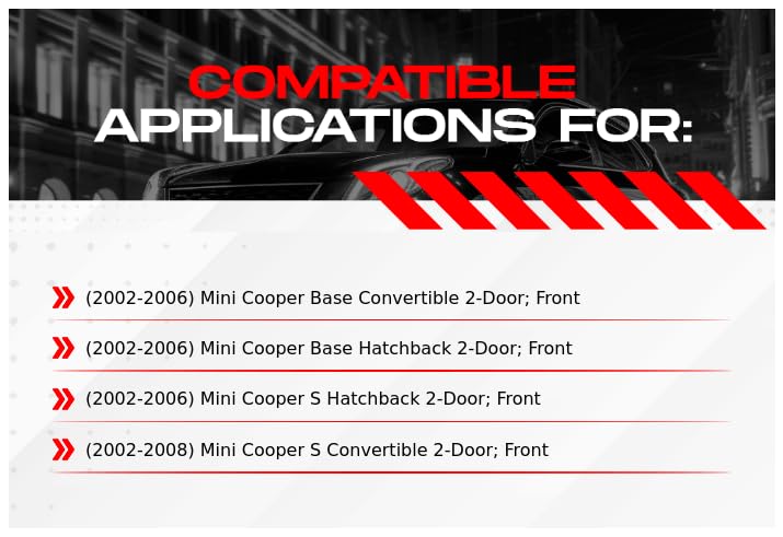R1 Concepts Premium Front Brake Kit for 2007-2008 Mini Cooper - OE Performance Brake Pads & Rotors with Hardware & Sensor Included | Perfect for City Driving & Performance Upgrades
