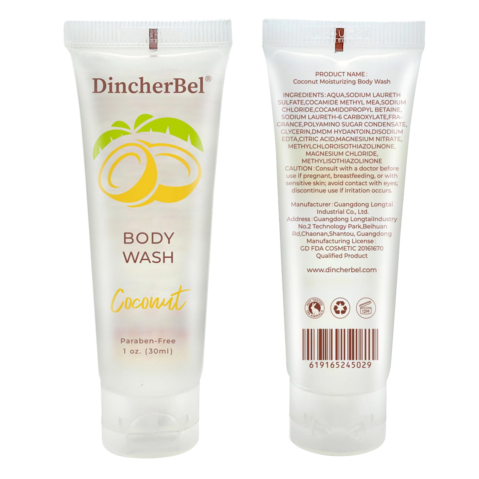 100 Pack Travel Size Body Wash (1 Fl Oz) - Refreshing Tropical Coconut Scented Shower Gel for Hotels, Vacation Rentals & Airbnb | Bulk Mini Toiletries Perfect for Guests, Travel & Hospitality Use