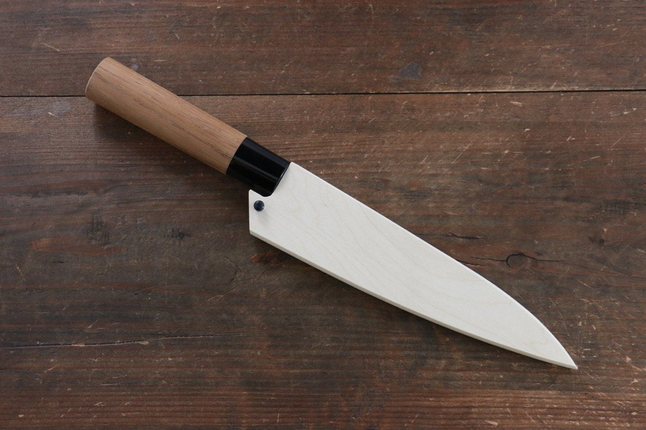 Premium Magnolia Saya Sheath for Hiraki Knife - 165mm Nashiji Finish with Plywood Pin - Perfect for Japanese Kitchen Knives, Sushi Preparation & Culinary Enthusiasts