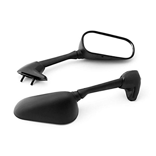 Krator Black Motorcycle Mirrors Set - Left & Right Side Replacement for 1998 Yamaha YZF R6 - Durable Aftermarket Mirrors for Enhanced Visibility & Safety on Road Trips