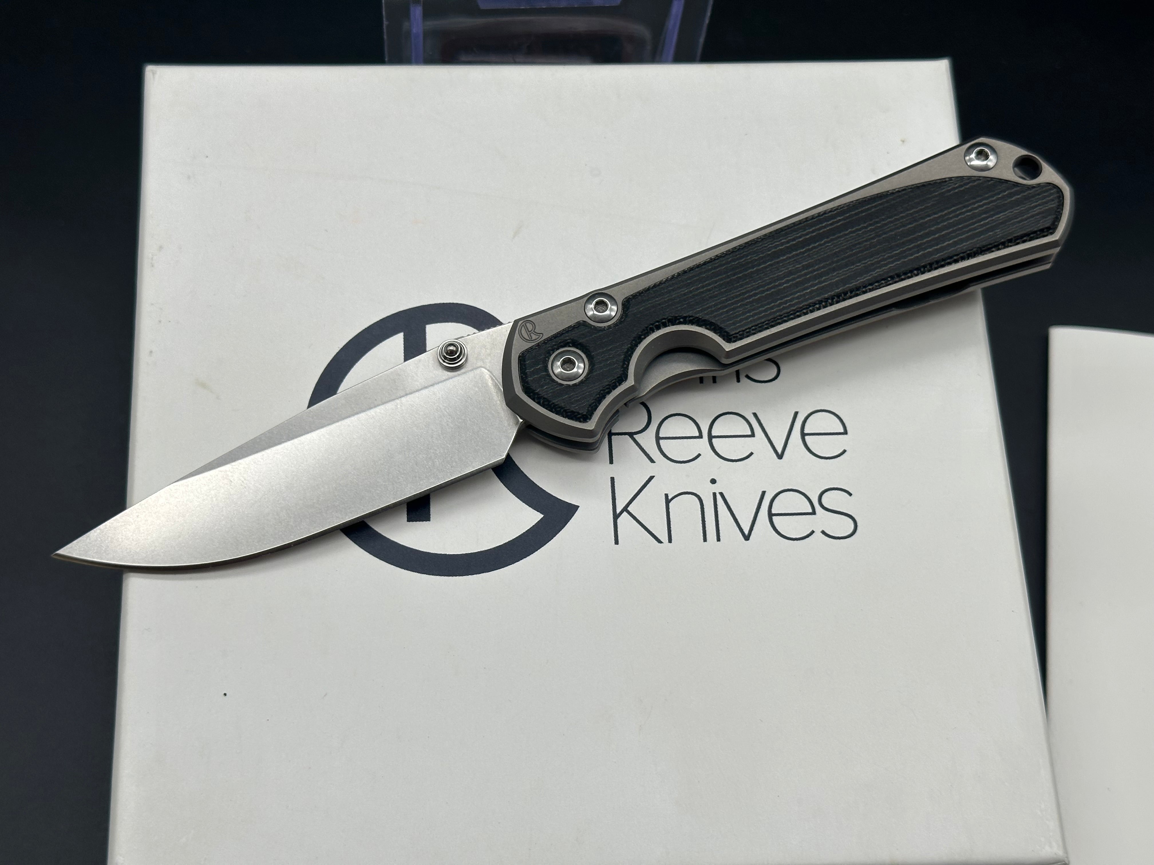 Chris Reeve Knives CRK Small Sebenza 31 Folding Pocket Knife - Black Canvas Micarta Handle, Drop Point Blade - EDC, Outdoor, Camping, Survival Gear