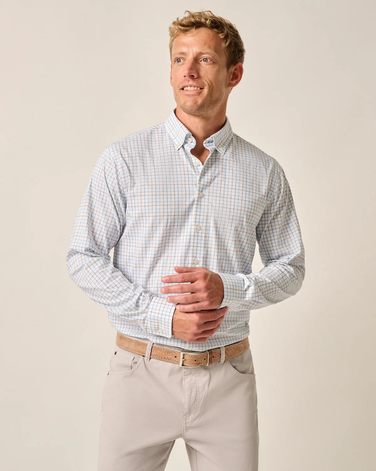 Johnnie-O Men's Long Sleeve Paddock Shirt - Comfortable Casual Button-Up for Golf, Work & Outdoor Activities