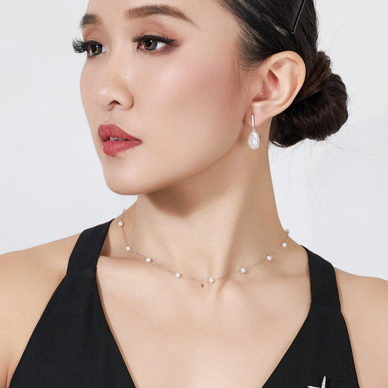 18K Solid Gold Freshwater Pearl Necklace for Women - Elegant Bridal Jewelry Gift, Wedding, Anniversary & Special Occasions