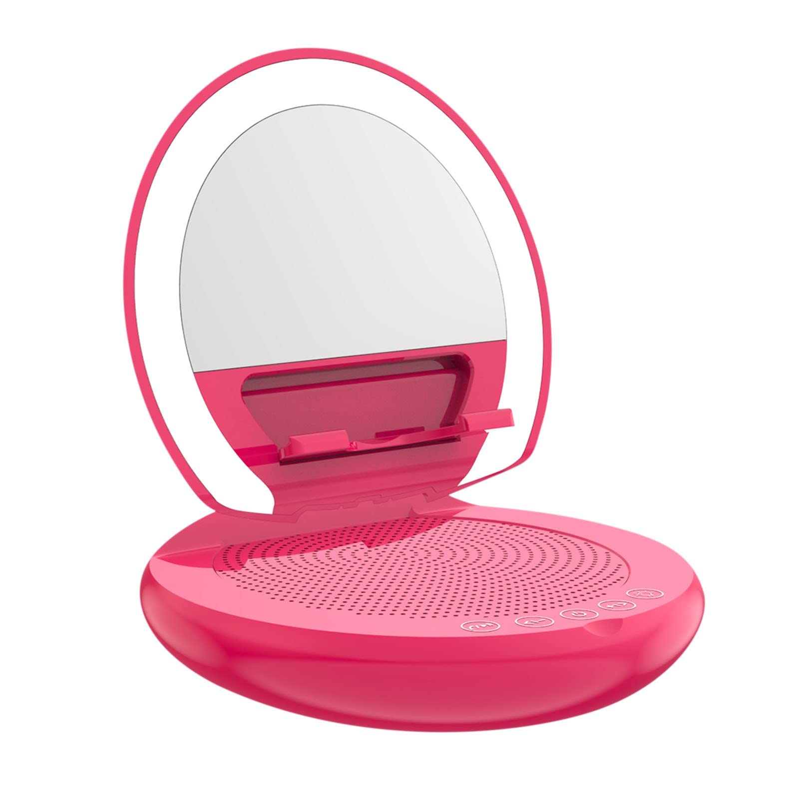 Portable Mini Wireless Bluetooth Speaker with Built-in LED Light & Makeup Mirror - Waterproof Outdoor Travel Speaker for Camping, Beach, Gym & Home Use - ST5 Model