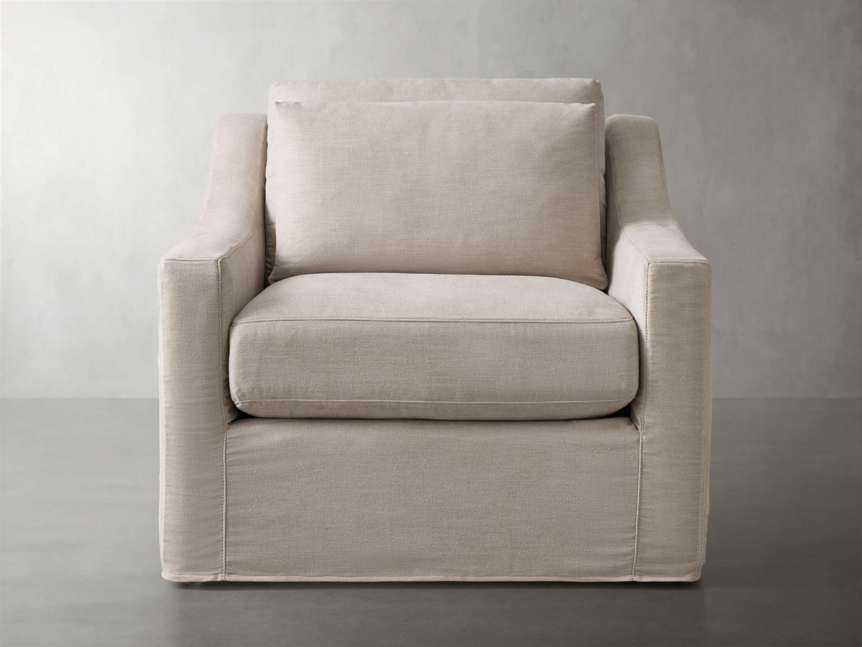 Ashby Slipcovered Swivel Chair - 360° Rotating Upholstered Accent Chair with Removable Washable Cover - Perfect for Living Room, Bedroom, or Home Office