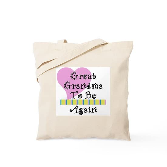 Great Grandma To Be Again Tote Bag - Natural Canvas Reusable Shopping Bag for Groceries, Beach & Everyday Use