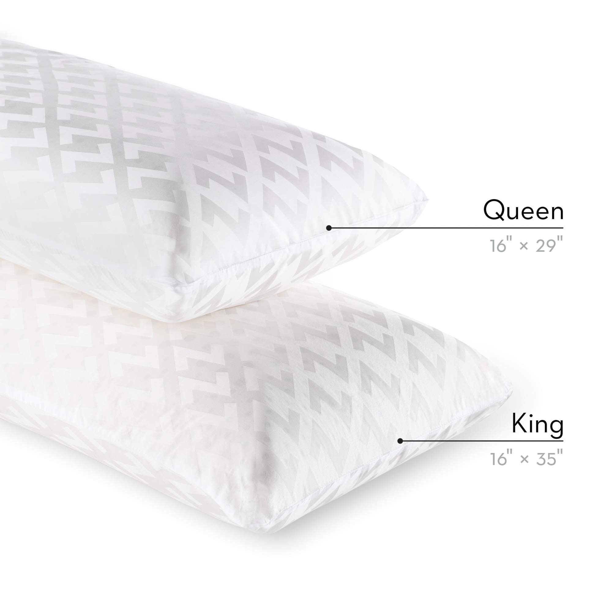 ZONED GEL DOUGH Gel-Infused Memory Foam Pillow for Neck Pain Relief - Queen Size Cooling Bed Pillow with 5-Year Warranty - High Loft Support for Side, Back & Stomach Sleepers - Perfect for Hot Sleepers & Pressure Point Relief