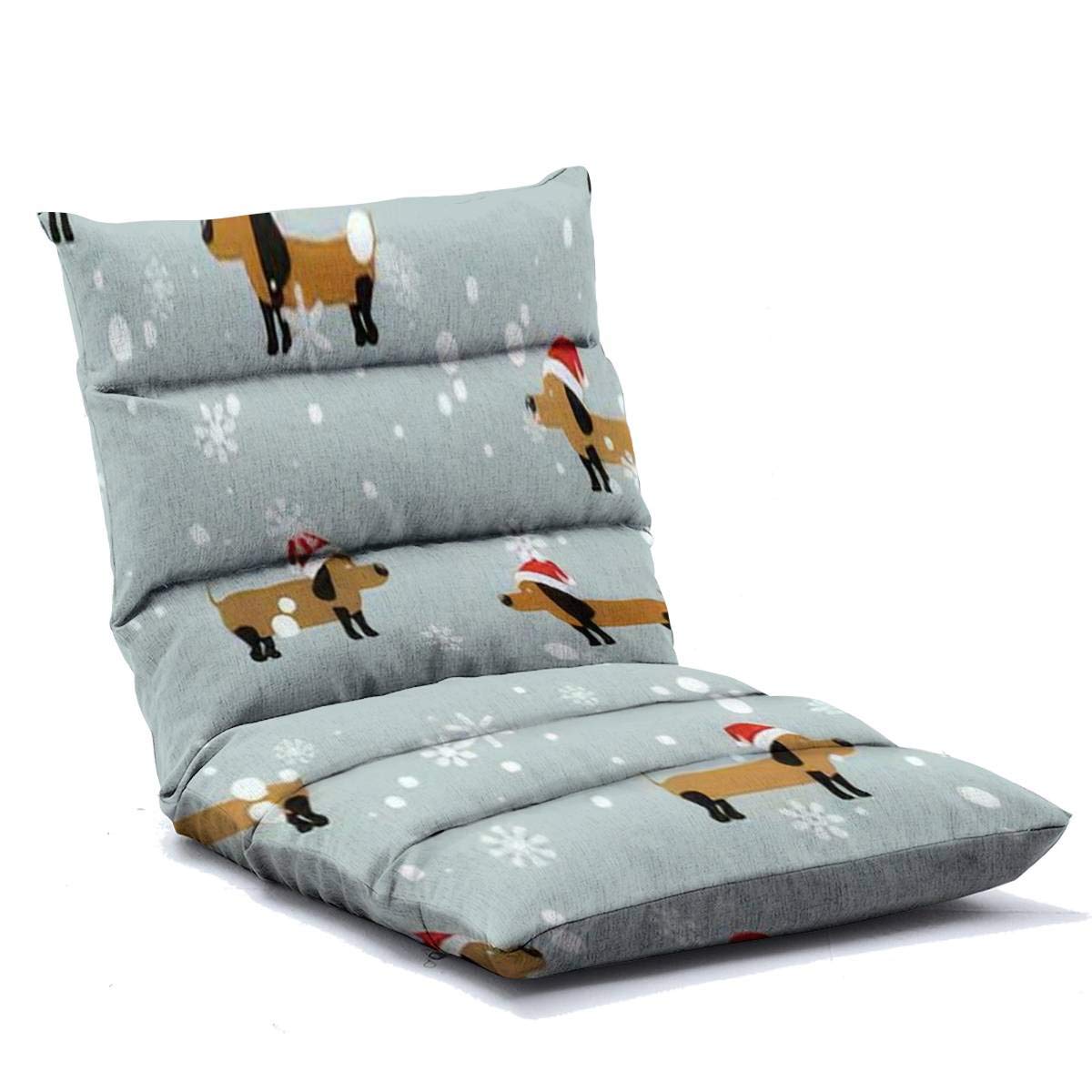 Adjustable Memory Foam Floor Lounger Chair with Santa Hat - Foldable Floor Sofa for Adults, Home Office, Reading, Watching TV & Gaming - Perfect for Christmas Decor and Cozy Indoor Relaxation