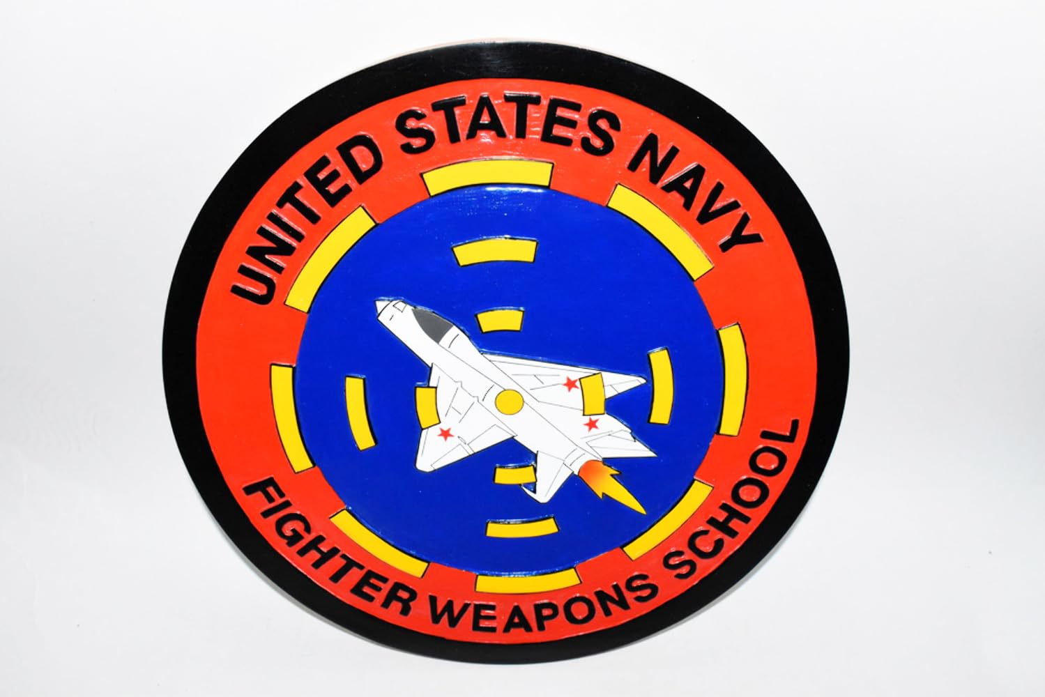 TopGun Fighter Weapons School Plaque - 14 Inch Mahogany Wood Military Award for Navy Veterans | Perfect for Office Decor, Military Retirement Gifts & Aviation Enthusiast Collections