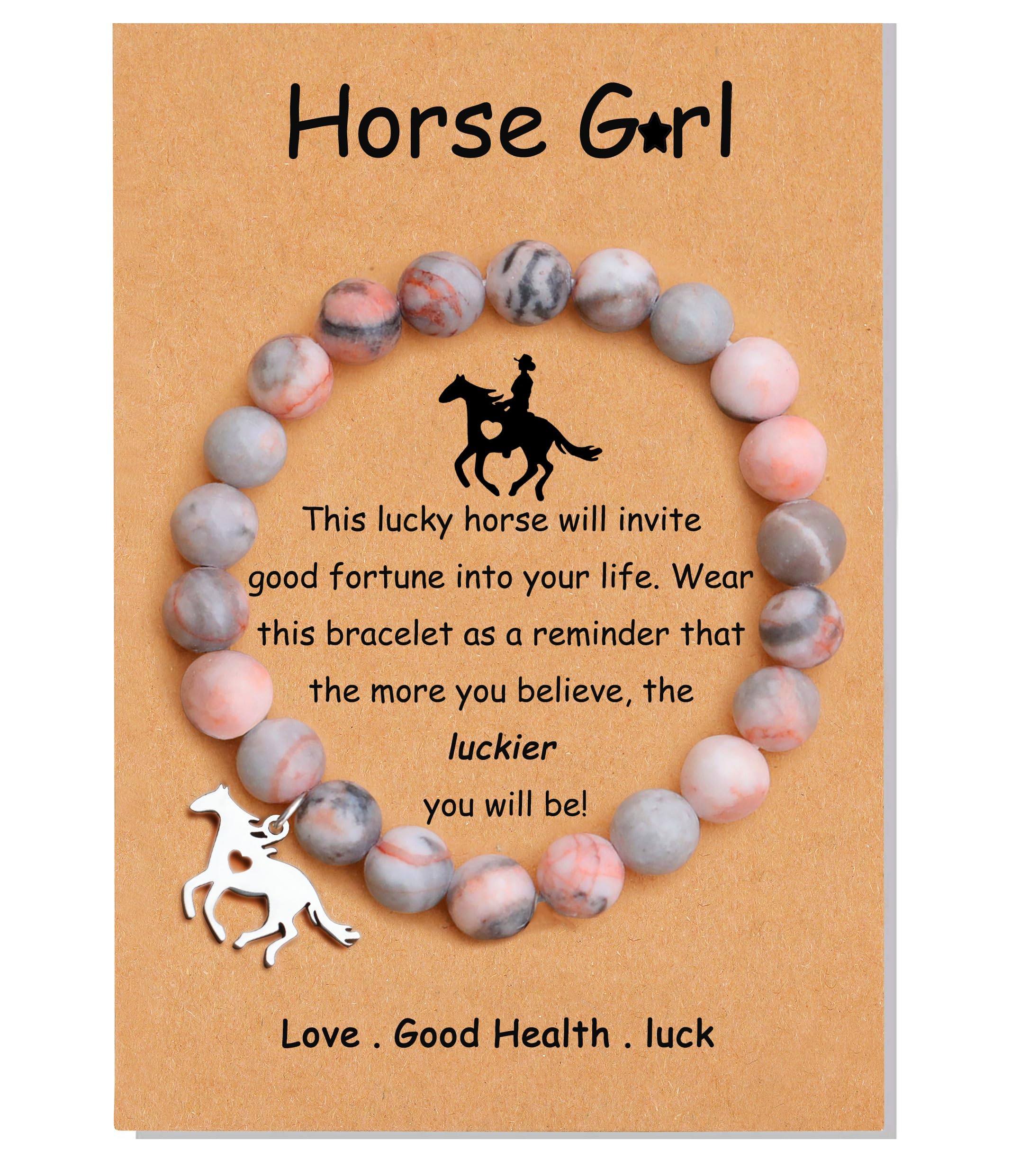 Baydurcan Horse Bracelet for Women & Teens - Natural Stone Horse Jewelry, Unique Birthday Gift for Horse Lovers - Perfect for Equestrian Events, Outdoor Adventures & Everyday Wear