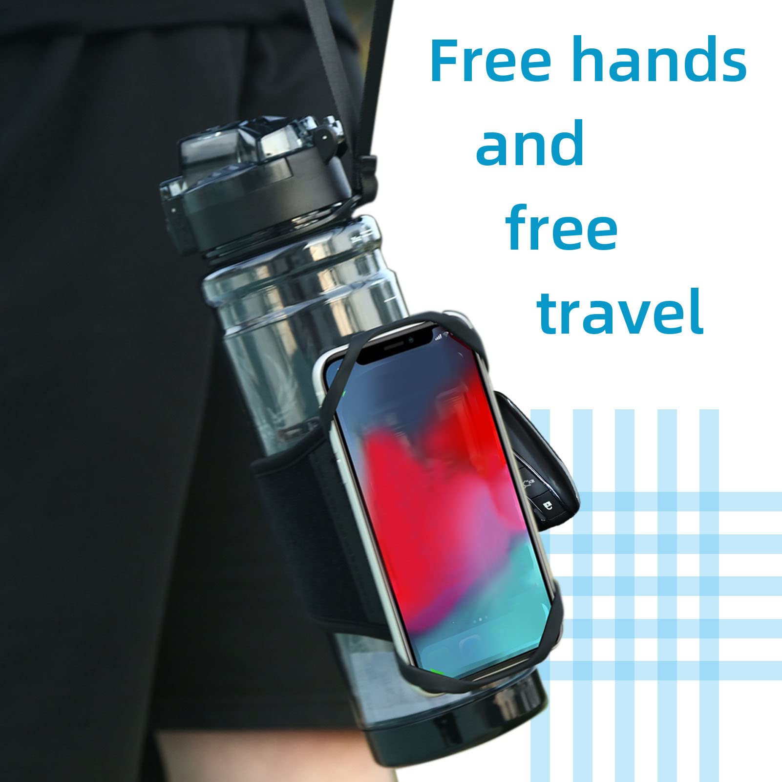 360° Rotating Phone Lanyard for Running - Water Bottle Strap Holder