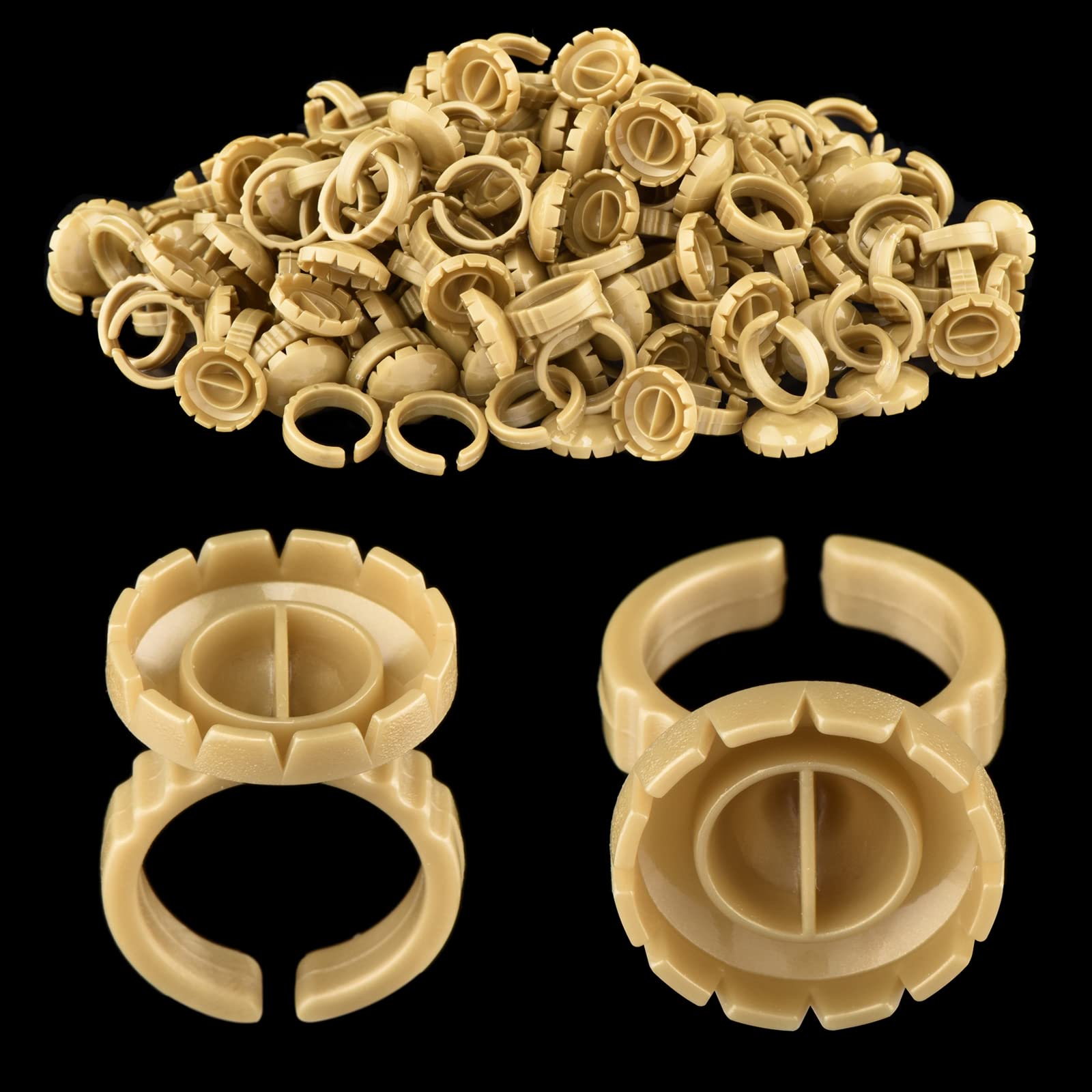200PCS Volume Glue Rings & Glue Cups for Eyelash Extensions - Lash Glue Holders for Volume & Hybrid Lashes - Essential Lash Artist Supplies for Perfect Fanning & Flowering - Salon & Professional Use