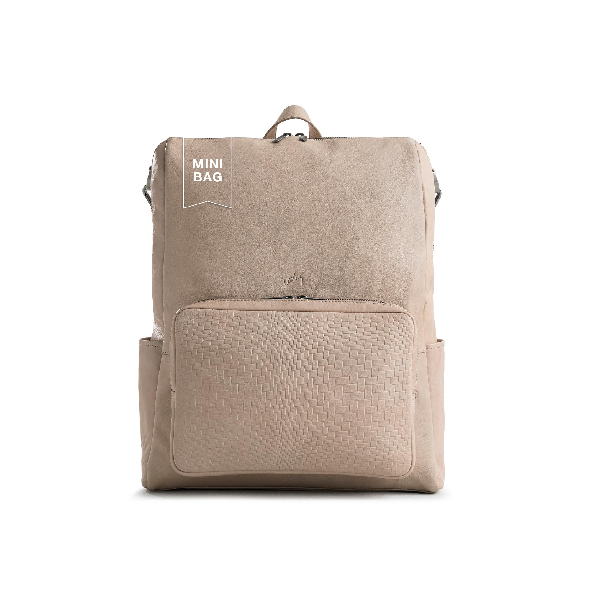 VELEZ Beige Top Grain Leather Mini Backpack for Women - 11 Inch Tablet Laptop Shoulder Bag - Stylish Small Purse for Work, Travel & Daily Use - Fashionable Ladies Backpack Handbag - Perfect for Commuting, Shopping & Weekend Outings