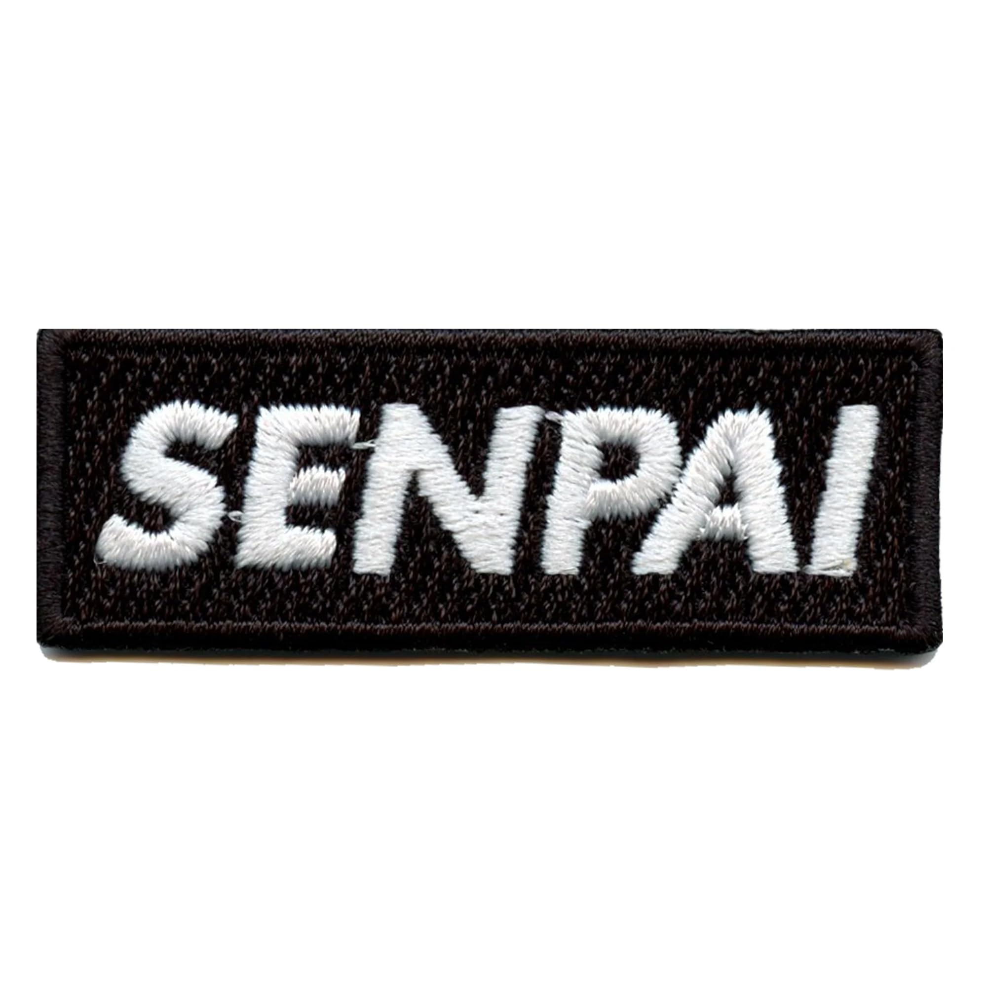 Senpai Hat Patch Box Logo Embroidered Iron On - Anime Fashion Accessory for Cosplay, Streetwear & DIY Clothing Customization