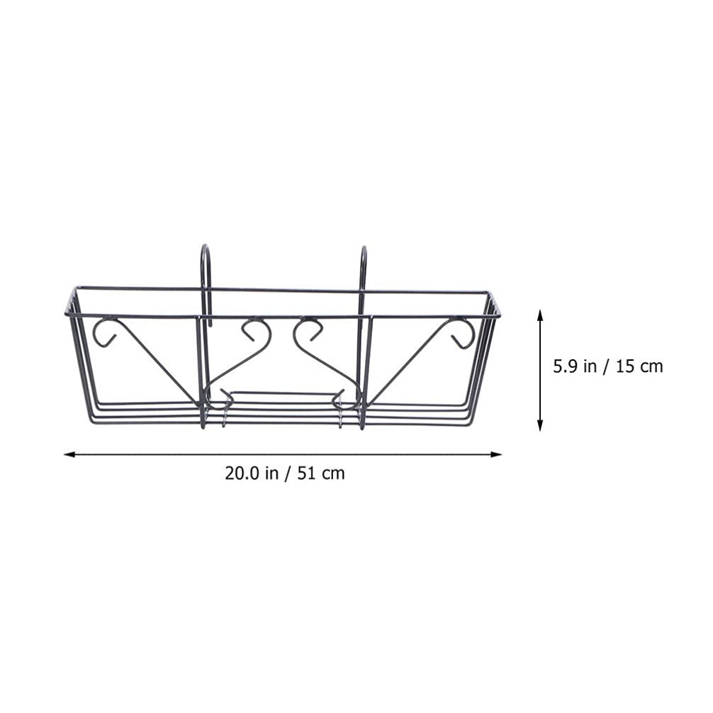 2 Pack Iron Flower Stand Hanging Planter - Balcony Railing Pot Holder for Outdoor Plants, Metal Wall Mounted Planter for Fence, Garden, Office Decor - Perfect for Flowers, Herbs, Succulents