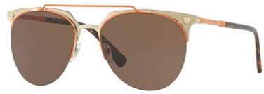 Versace VE2181 Sunglasses - Orange/Brown Aviator Style for Men & Women | UV Protection, Fashionable & Durable for Outdoor, Driving & Vacation