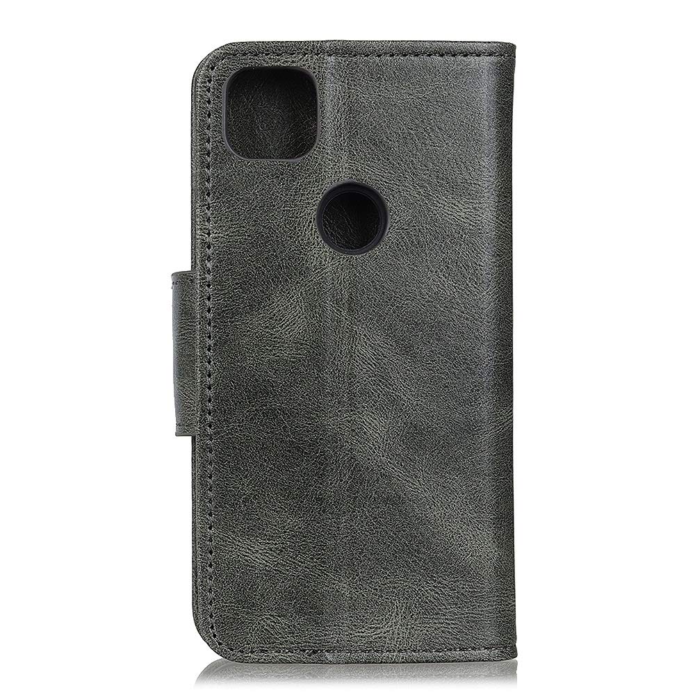 Premium Leather Wallet Case for Google Pixel 5 XL & Pixel 4A 5G - Crazy Horse Texture Horizontal Flip Cover with Card Slots & Kickstand (Dark Green) - Perfect for Daily Use, Travel & Hands-Free Viewing