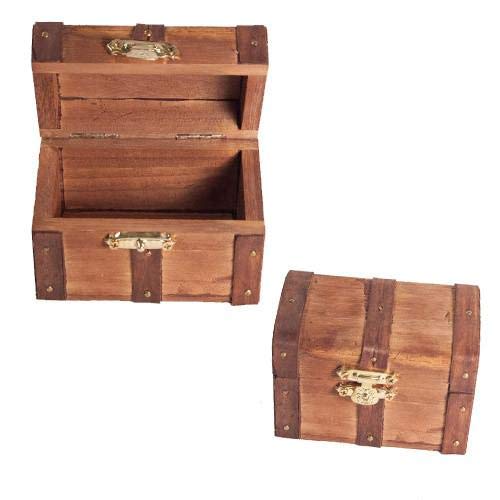 Handcrafted Wooden Treasure Chest for Kids - Pirate Toy Storage Box & Jewelry Organizer - Perfect for Birthday Gifts, Room Decor, and Pretend Play