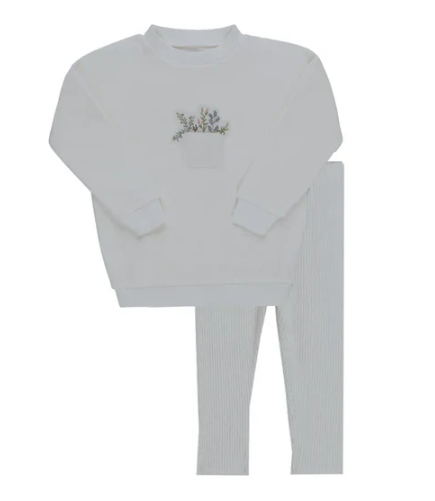 ELY & CO Velour Full of Flowers Lounge Set for Baby & Toddler (9M-4T) - Soft & Cozy Pajama Outfit for Playtime, Nap Time & Family Photos