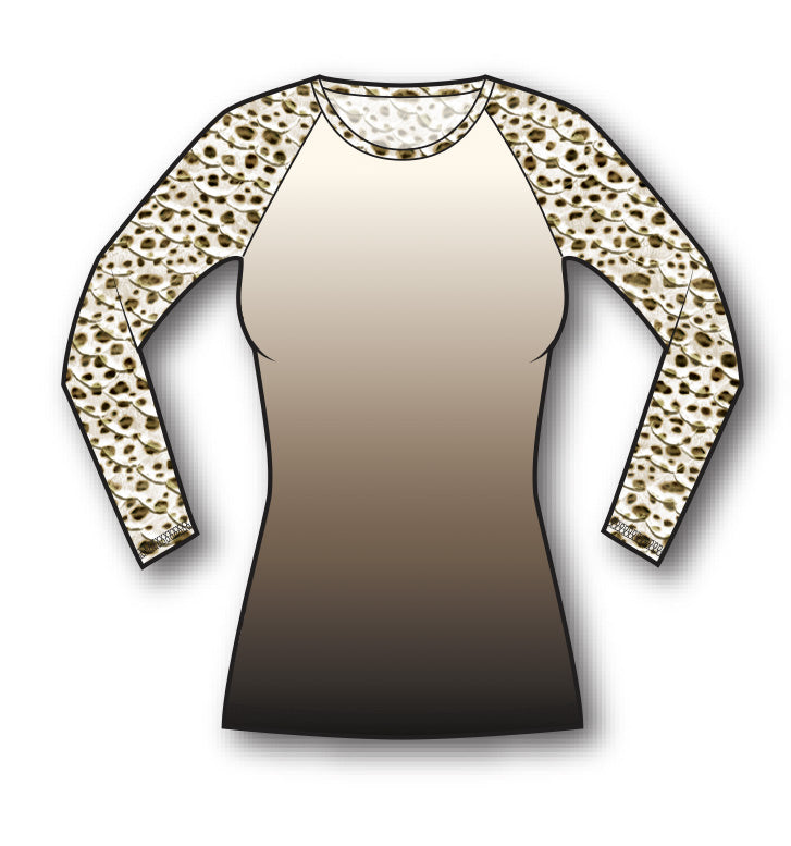 Leopard Shark Print Rash Guard Shirt - UPF 50+ Sun Protection for Men & Women - Perfect for Surfing, Swimming, and Beach Activities