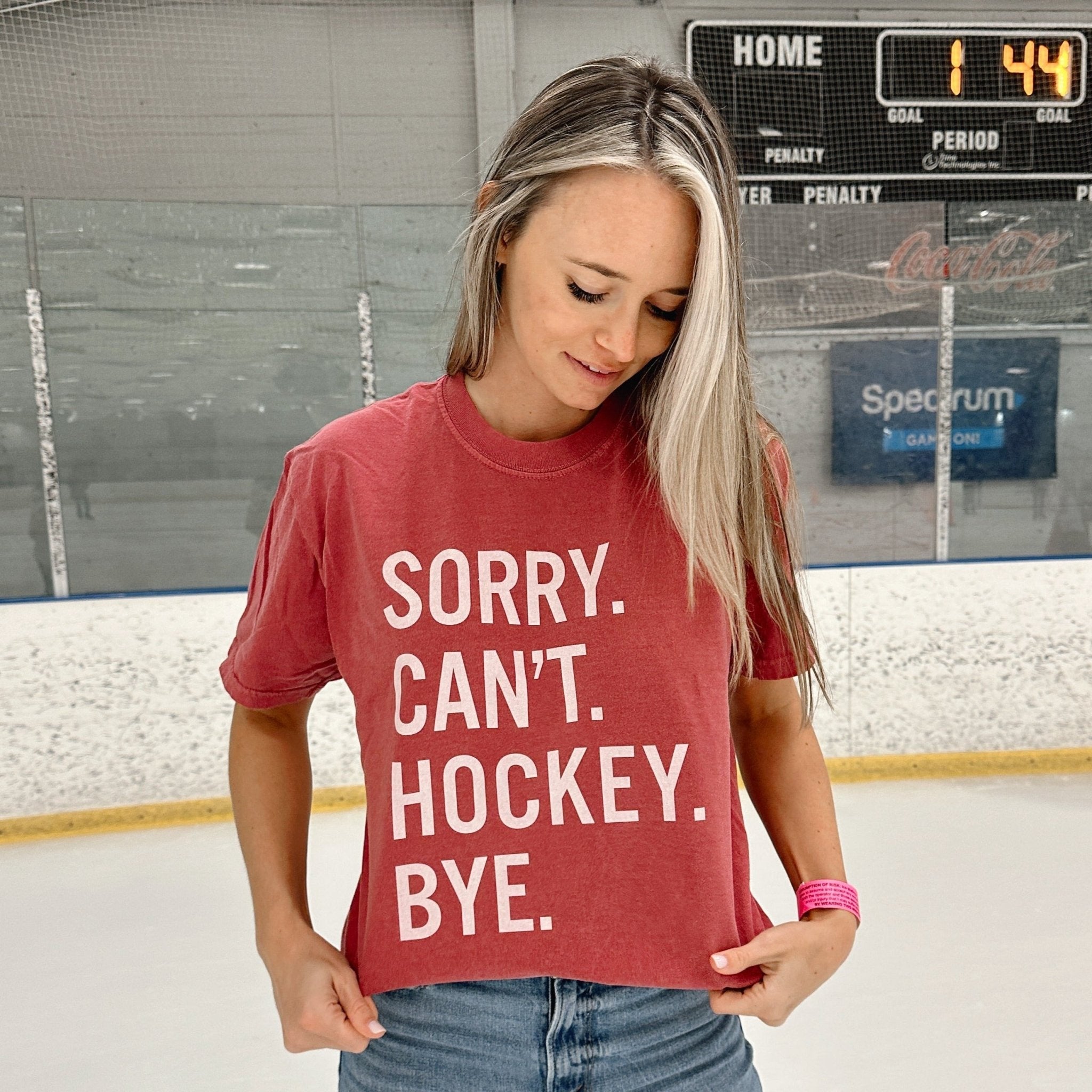 Sorry Can't Hockey Bye - Funny Hockey Saying T-Shirt | Hockey Player Gift | Perfect for Games, Practice & Fan Support