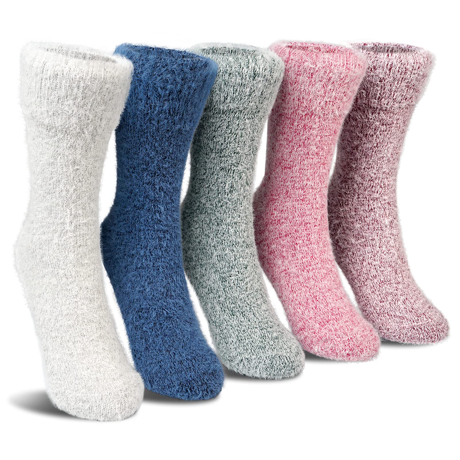 Warm Fuzzy Socks for Women - Cozy Winter Cat Paw Slipper Socks with Non-Slip Grip | Soft Fluffy House Socks with Gift Box | Perfect for Lounge, Sleep & Cold Weather Comfort