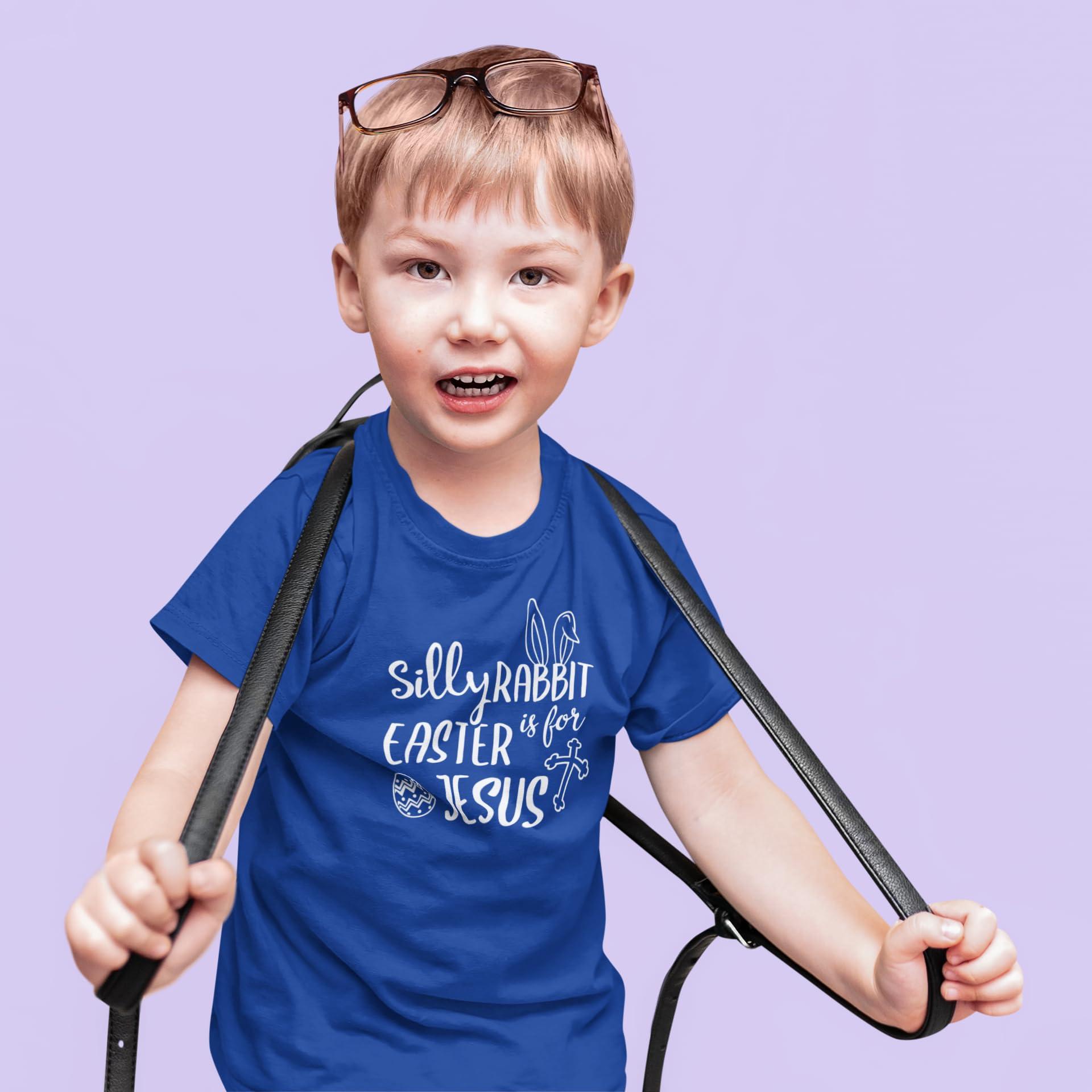 Shop4ever® Easter Jesus Kids T-Shirt - Cute Rabbit Christian Tee for Boys & Girls - Perfect for Easter Sunday Church & Holiday Family Photos